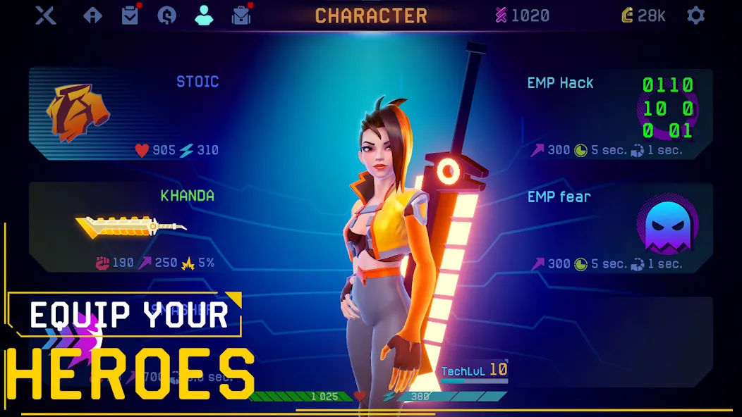 Rush Angel - Cyberpunk RPG [MOD: неограниченные ресурсы и усиленные навыки] на Андроид — скриншот 2