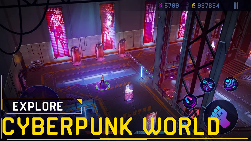 Rush Angel - Cyberpunk RPG [MOD: неограниченные ресурсы и усиленные навыки] на Андроид — скриншот 3