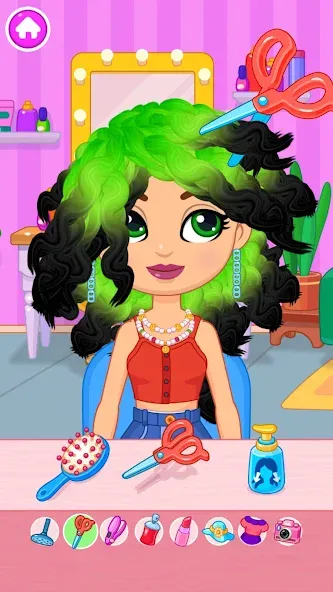 Взломанная Hair salon [MOD: безлимитные монеты и всё открыто] на Андроид — скриншот 1
