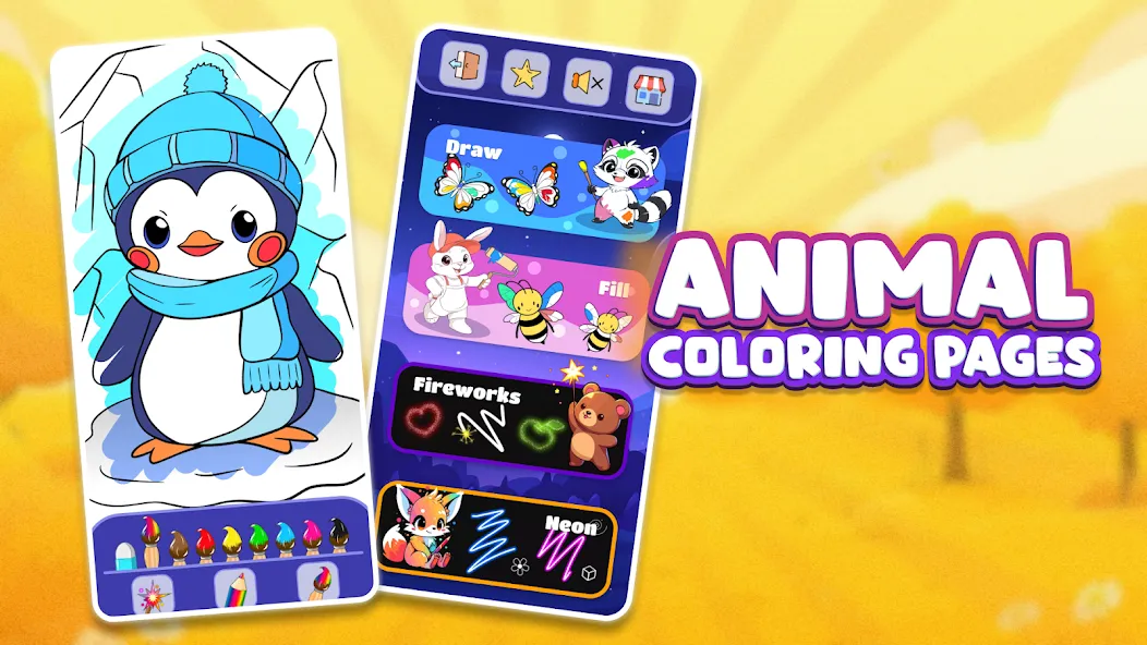 Скачать Animal coloring pages [MOD: все раскраски разблокированы] — скриншот 1