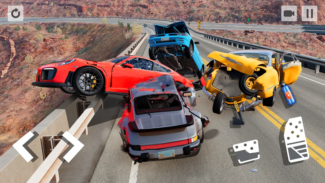 Взломанная Car Crash Game [MOD: разблокированы все машины и трассы] на Андроид — скриншот 1