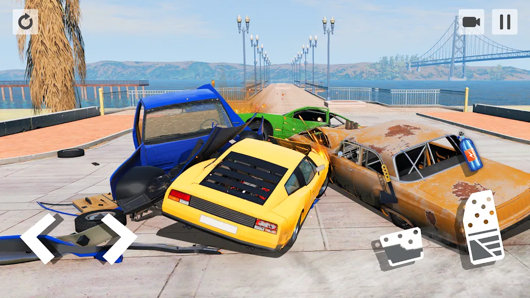 Взломанная Car Crash Game [MOD: разблокированы все машины и трассы] на Андроид — скриншот 3