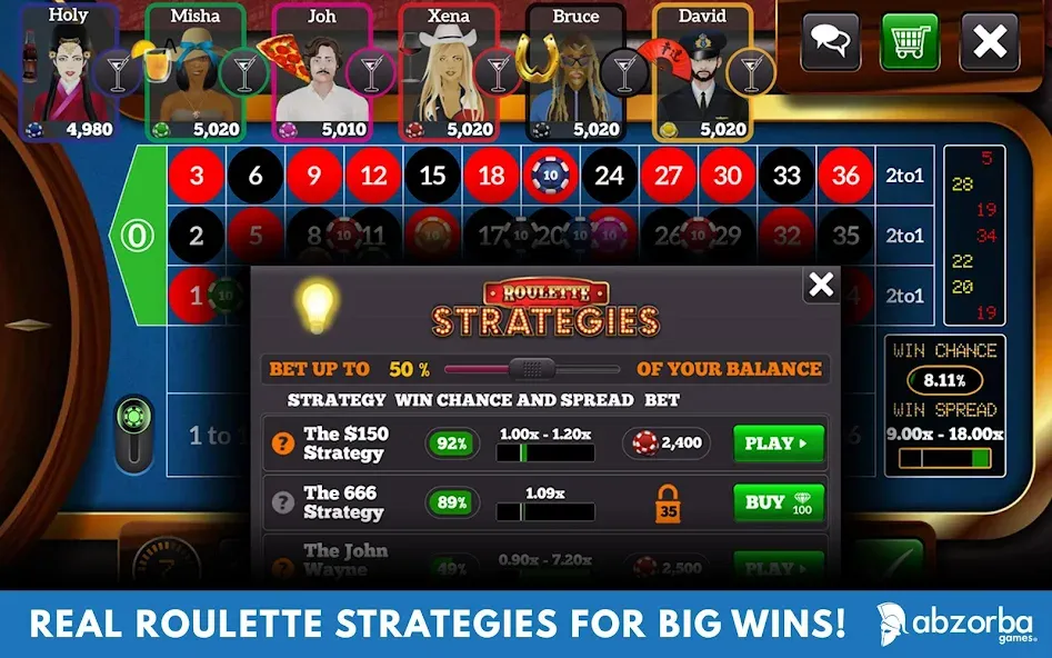 Скачать взлом Roulette Live Casino Tables [MOD: безлимитные фишки и быстрые выигрыши] — скриншот 2