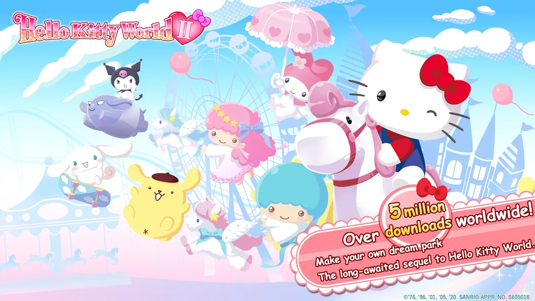 Взломанная HelloKittyWorld2 Sanrio Kawaii [MOD: безлимитные монеты и открытые предметы] на Андроид — скриншот 1