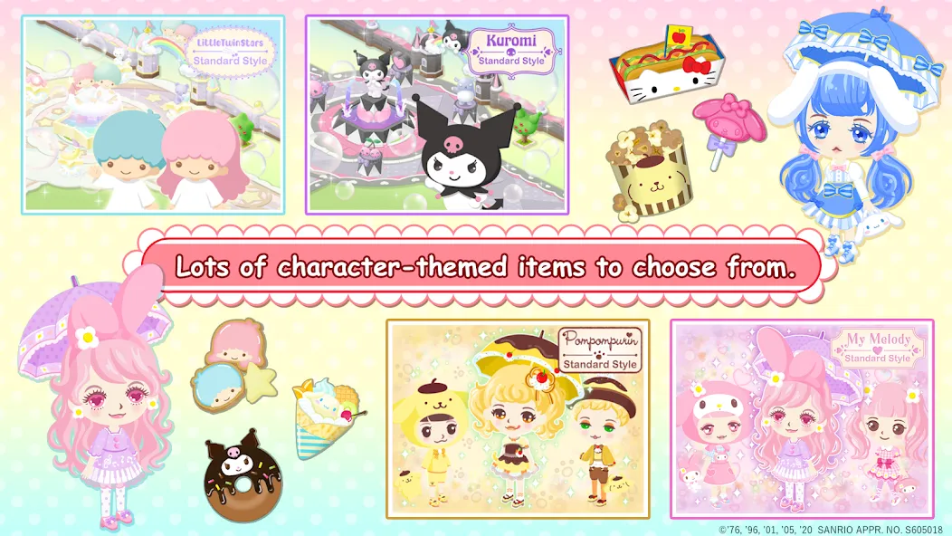 Взломанная HelloKittyWorld2 Sanrio Kawaii [MOD: безлимитные монеты и открытые предметы] на Андроид — скриншот 4