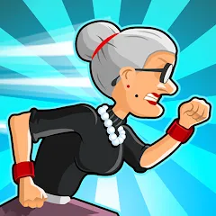 Скачать Angry Gran Run - Running Game [MOD: безлимитные монеты и ускорение бега] на телефон
