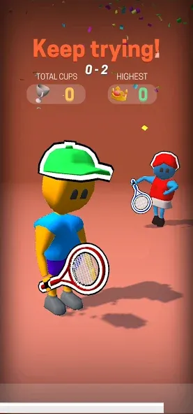 Взломанная Deuce Hit! (Tennis] [MOD: безлимитные теннисные мячи и энергия] на Андроид — скриншот 2