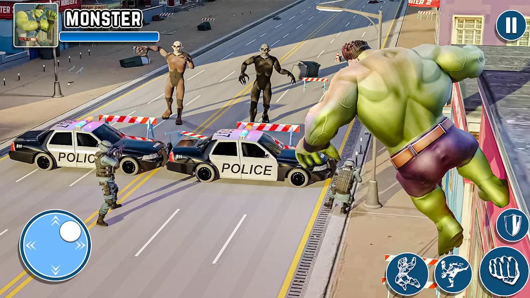 Скачать взлом Black Monster Hero City Battle [MOD: безлимитное здоровье и мощные атаки] — скриншот 1