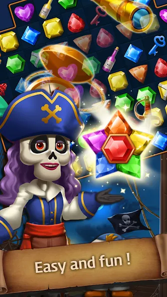 Скачать Jewels Ghost Ship: jewel games [MOD: безлимитные жизни и бустеры] на телефон — скриншот 3