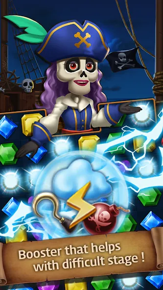 Скачать Jewels Ghost Ship: jewel games [MOD: безлимитные жизни и бустеры] на телефон — скриншот 4