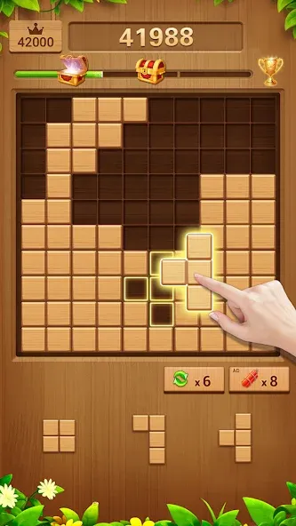 Wood Block Puzzle Addictive [MOD: безлимитные подсказки и бустеры] последняя версия — скриншот 1