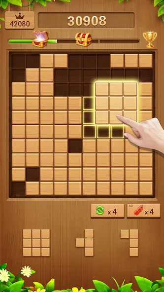 Wood Block Puzzle Addictive [MOD: безлимитные подсказки и бустеры] последняя версия — скриншот 2