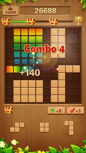 Wood Block Puzzle Addictive [MOD: безлимитные подсказки и бустеры] последняя версия — скриншот 3