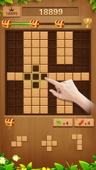 Wood Block Puzzle Addictive [MOD: безлимитные подсказки и бустеры] последняя версия — скриншот 5