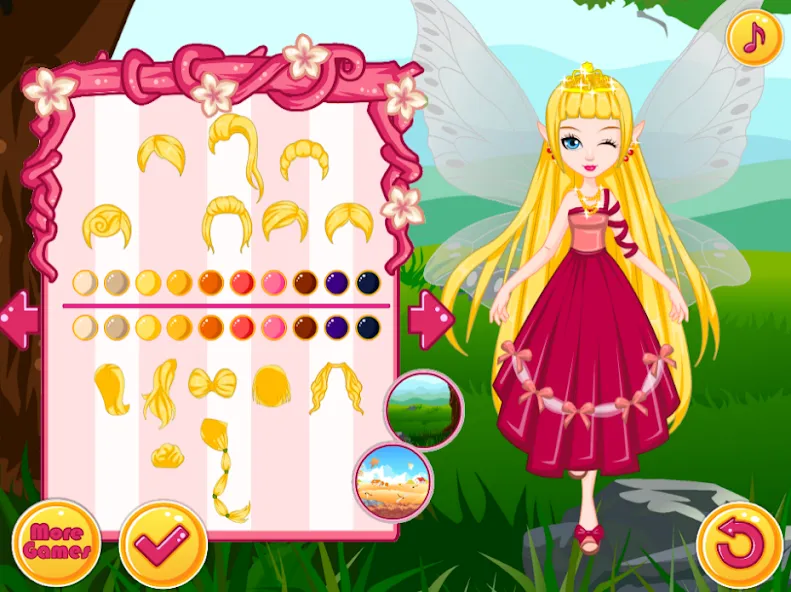Скачать взлом Fairy Dress Up - Girls Games [MOD: все наряды и аксессуары открыты] — скриншот 1