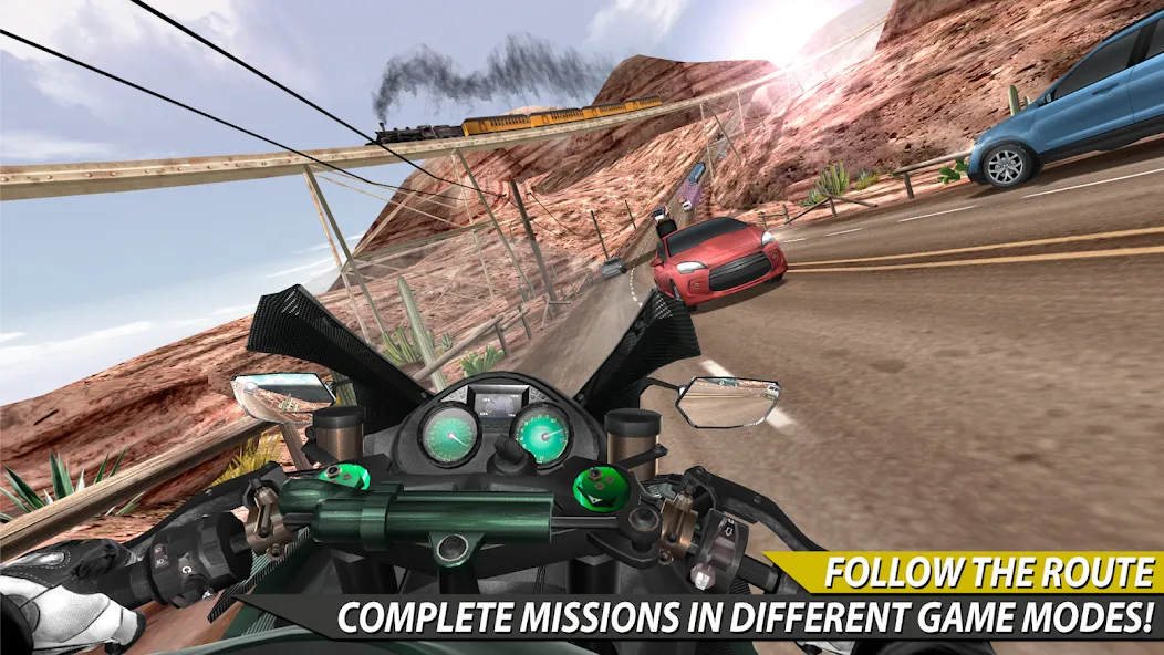 Moto Rider In Traffic [MOD: безлимитные деньги и бензин] на Андроид — скриншот 1