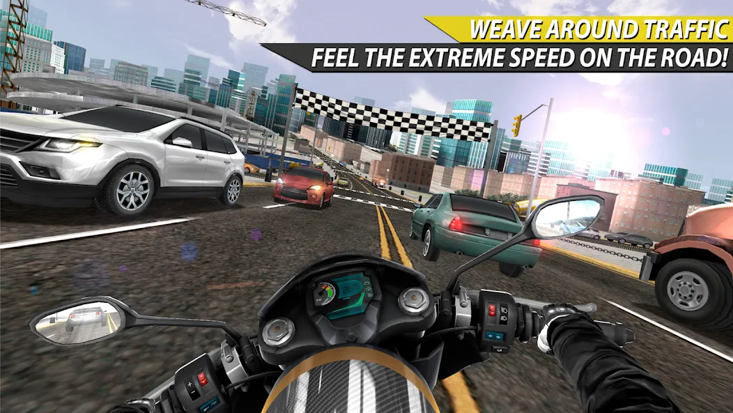 Moto Rider In Traffic [MOD: безлимитные деньги и бензин] на Андроид — скриншот 2