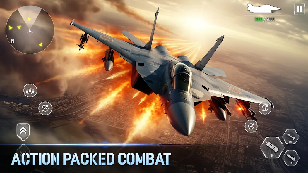 Aircraft Strike: Jet Fighter [MOD: безлимитные деньги и оружие] — Скачать бесплатно (APK) — скриншот 1