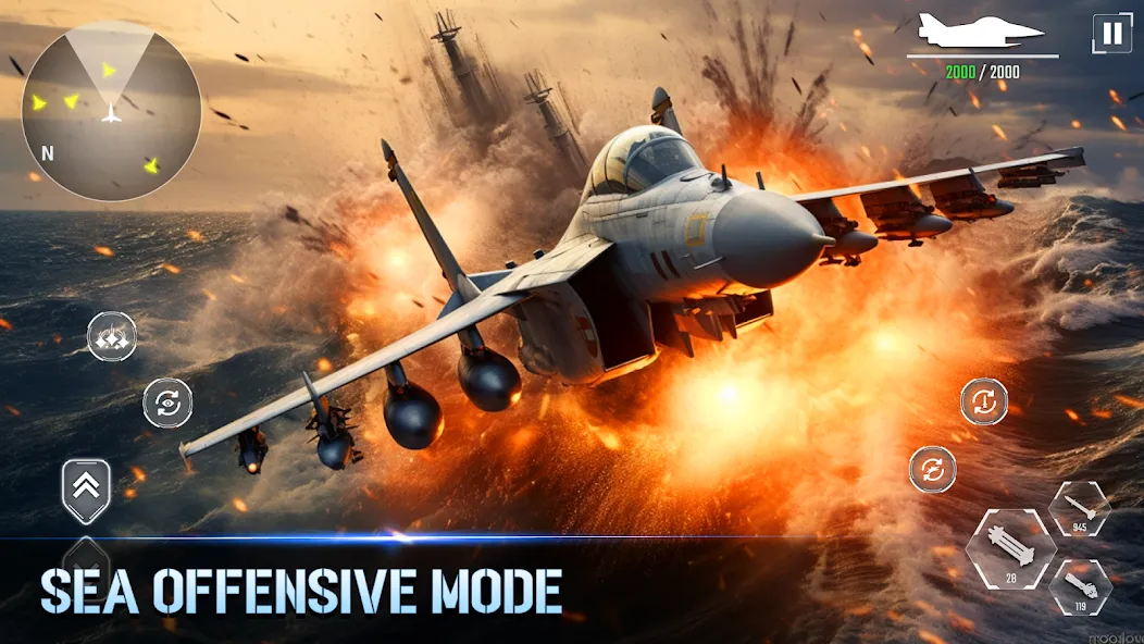 Aircraft Strike: Jet Fighter [MOD: безлимитные деньги и оружие] — Скачать бесплатно (APK) — скриншот 2