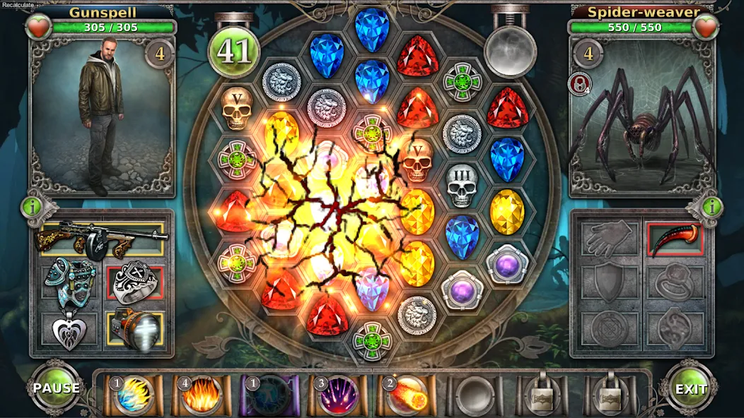 Gunspell - Match 3 Puzzle RPG [MOD: безлимитные ресурсы и усиленная магия] — Скачать бесплатно (APK) — скриншот 5