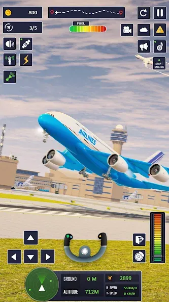 Скачать Airplane Game Flight Simulator [MOD: бесконечное топливо и все самолёты] на телефон — скриншот 1