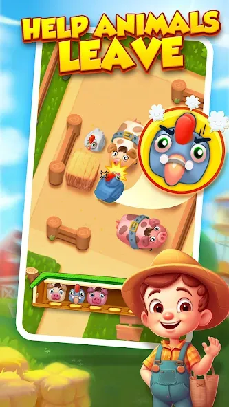 Взломанная Farm Fun - Animal Parking Game [MOD: безлимитные монеты и все уровни] на Андроид — скриншот 3