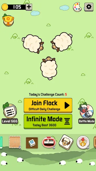 Взломанная Sheep N Sheep: Daily Challenge [MOD: безлимитные подсказки и жизни] на Андроид — скриншот 1