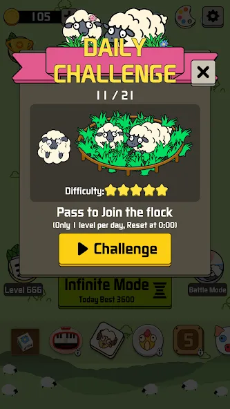 Взломанная Sheep N Sheep: Daily Challenge [MOD: безлимитные подсказки и жизни] на Андроид — скриншот 2
