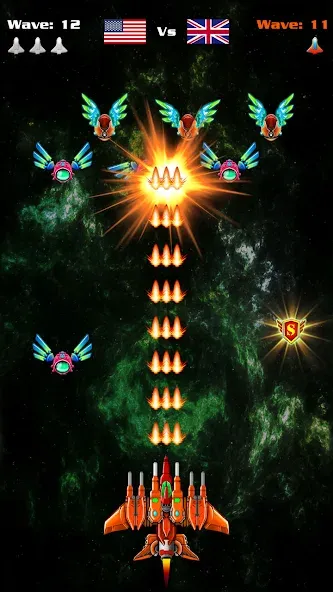 Galaxy Attack: Shooting Game [MOD: безлимитные деньги и улучшенное оружие] на Андроид — скриншот 2