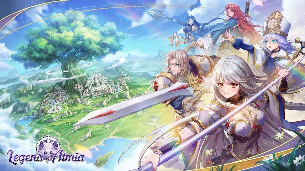 Скачать взлом Legend of Almia:idle RPG [MOD: безлимитные ресурсы и усиленные герои] — скриншот 1