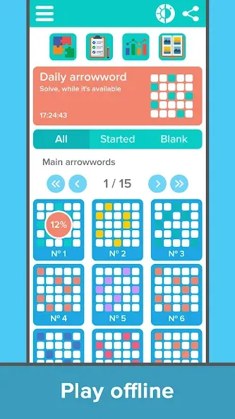 Crossword: Arrowword puzzles [MOD: безлимитные подсказки и открыты все уровни] — Скачать бесплатно (APK) — скриншот 3