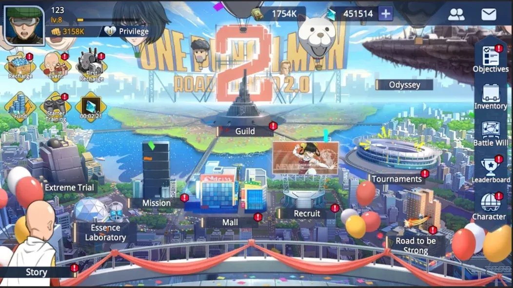 Скачать взлом One-Punch Man:Road to Hero 2.0 [MOD: безлимитные деньги и алмазы] — скриншот 2