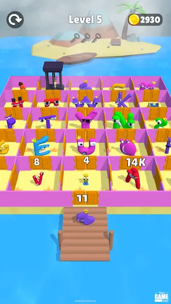 Alphabet Battle: Room Maze [MOD: безлимитные деньги и все уровни открыты] последняя версия — скриншот 4