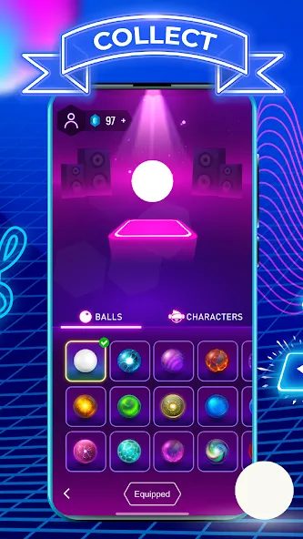 Взломанная Tiles Hop: EDM Rush [MOD: безлимитные жизни и все песни открыты] на Андроид — скриншот 2
