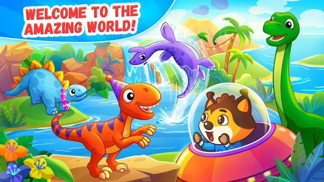 Скачать Dinosaur games for kids age 2 [MOD: все динозавры и уровни открыты] — скриншот 1