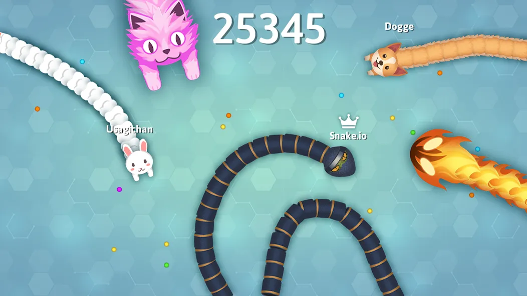 Взломанная Snake.io - Fun Snake .io Games [MOD: без рекламы и много скинов] на Андроид — скриншот 1
