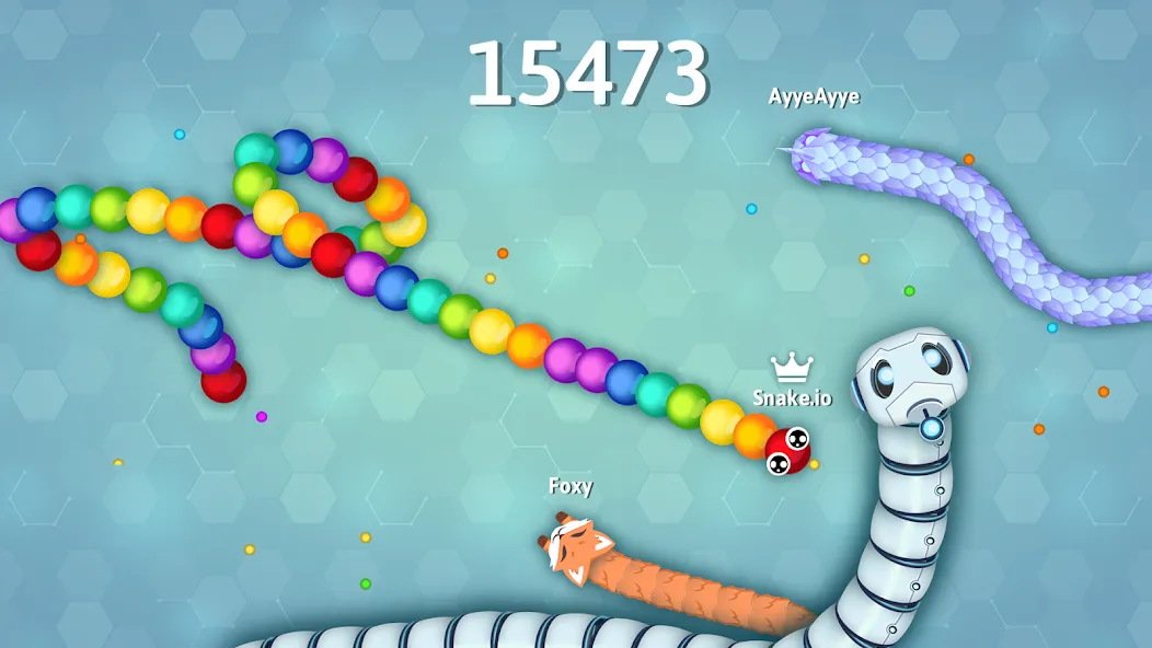 Взломанная Snake.io - Fun Snake .io Games [MOD: без рекламы и много скинов] на Андроид — скриншот 2