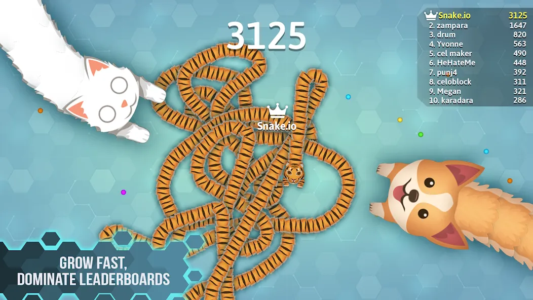 Взломанная Snake.io - Fun Snake .io Games [MOD: без рекламы и много скинов] на Андроид — скриншот 4