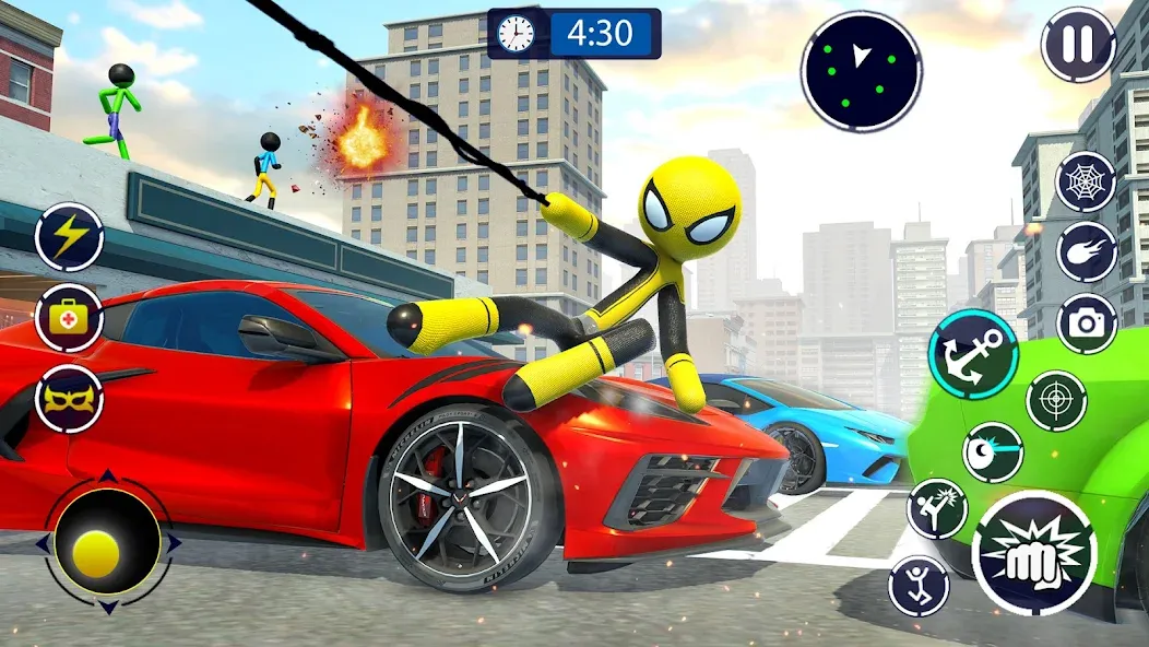Spider Stickman Rope Hero Game [MOD: безлимитные деньги и суперспособности] — Скачать бесплатно (APK) — скриншот 1