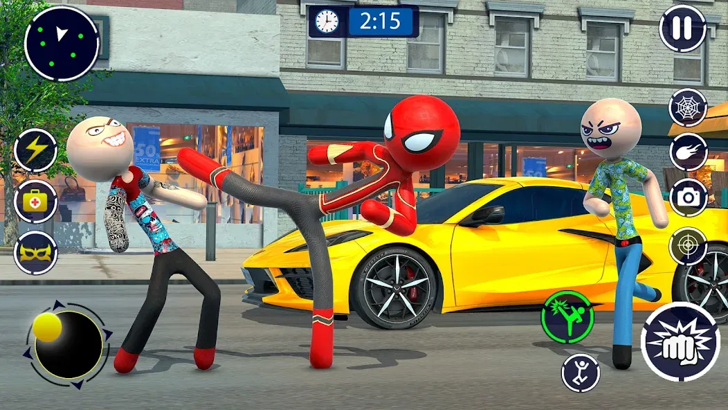 Spider Stickman Rope Hero Game [MOD: безлимитные деньги и суперспособности] — Скачать бесплатно (APK) — скриншот 3