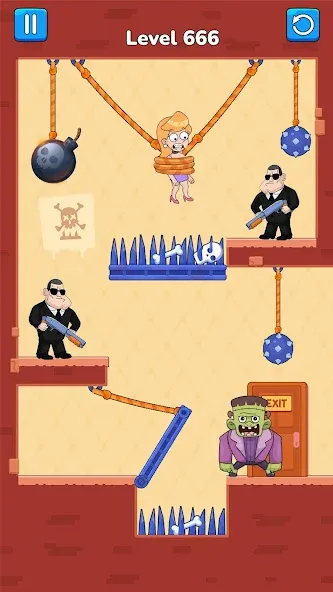 Скачать взлом Cut Master: Fun Rope Cut Game [MOD: без рекламы и все уровни] — скриншот 5
