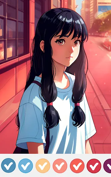 Скачать взлом Anime Manga Color by Numbers [MOD: все раскраски и подсказки открыты] — скриншот 3