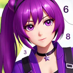 Скачать взлом Anime Manga Color by Numbers [MOD: все раскраски и подсказки открыты]