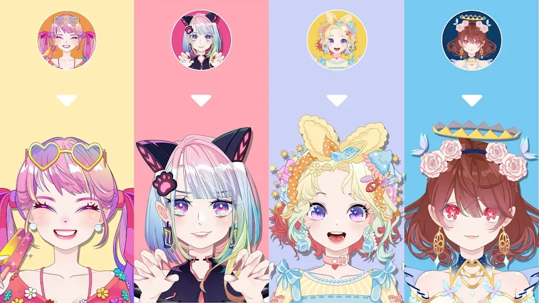 Скачать взлом Anime Avatar Maker 2: Dress Up [MOD: безлимитные деньги и всё открыто] — скриншот 5