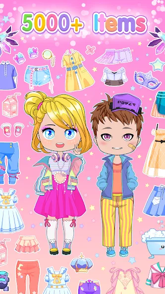 Скачать взлом Chibi Doll Dress Up Games [MOD: открыты все наряды и аксессуары] — скриншот 3