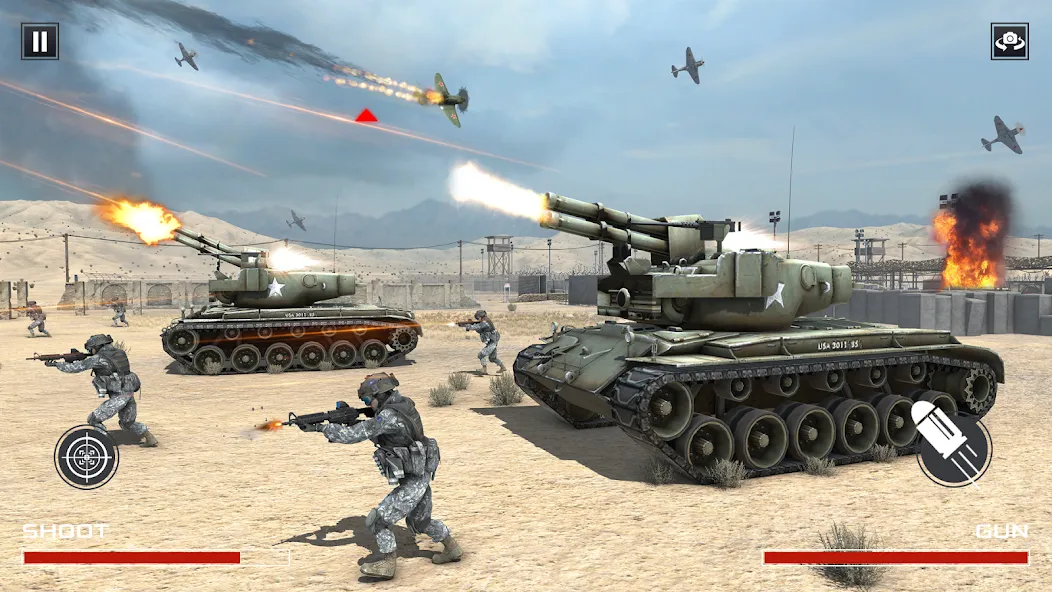 Скачать FPS War Games- Aircrafts Games [MOD: много оружия и боеприпасов] — скриншот 2