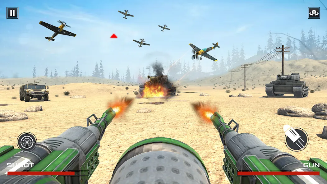 Скачать FPS War Games- Aircrafts Games [MOD: много оружия и боеприпасов] — скриншот 3