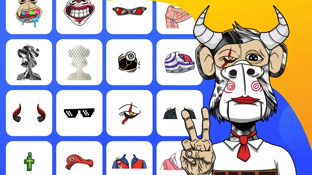 Bored Ape Maker - NFT Art [MOD: открыты все предметы и фоны] (Бесплатно / APK) — скриншот 3