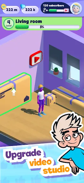A4 Vlogger: Streamer simulator [MOD: безлимитные деньги и быстрый рост подписчиков] на Андроид — скриншот 2