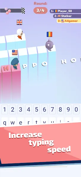 Взломанная A4 Typer - Play and increase y [MOD: быстрый прогресс и все уровни] на Андроид — скриншот 1